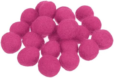 PATIKIL Wool Felt Balls Beads Wool Felting Pom 1.5cm 15mm Rose Red for Home Decor DIY Crafts Handcrafts Project Pack of 20 by PATIKIL