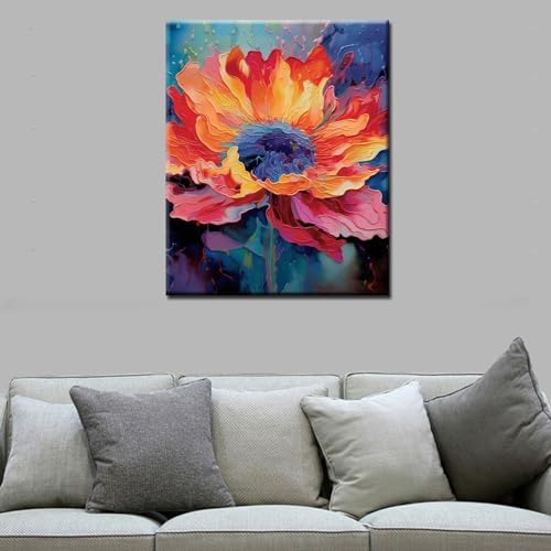 Sacred Peony Flower Paint by Number for Adult, Graffiti Painting by Number Kits On Canvas，DIY Oil Painting Acrylic Paints Painting,Living Room Decoration(Without Frame) - Image 3
