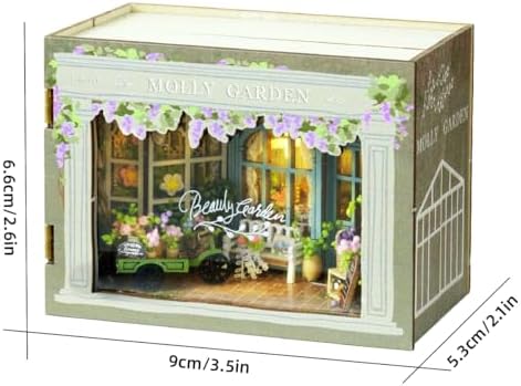 DIY Miniature Dollhouse Kits - Wooden Mini Model House with LED Lights, Tiny Furniture & Accessories – Craft Building Kits for Teens & Adults (Molly Garden) – Birthday Valentine's Gift - Image 2