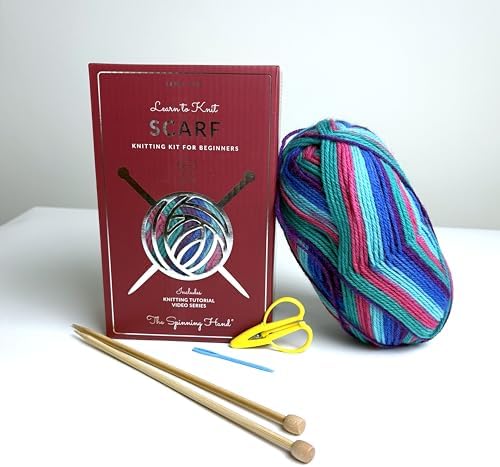 The Spinning Hand Knitting Kit for Beginners Adults – Educator-Designed, Self-Striping Wool Yarn, Bamboo Needles & Video Tutorials (Tie Dye) - Image 4
