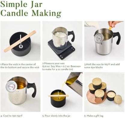 Ashlux Premium Candle Making Kit for Adults, 2lb Soy & Beeswax Flakes Set - Image 5