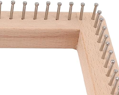 SALALIS Mini Knitting Loom, Square Knitting Tool with Hooks Wooden Crochet ard Square Knitting ard for Weaving Mat Hairband Blanket Sock Making Cushions (Large) - Image 7