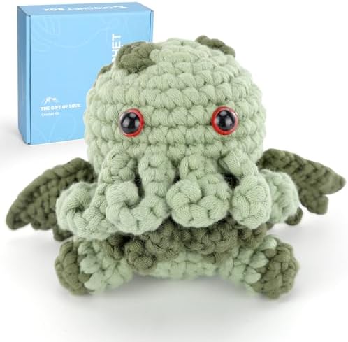 CrochetBox Cthulhu Crochet Kit for Beginners, Easy Craft for Adults by CROCHETBOX
