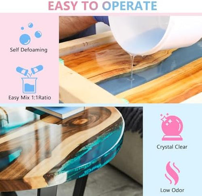 KISREL 2 Gallon Epoxy Resin Kit, No Yellowing Crystal Clear Resin for Art - Image 3