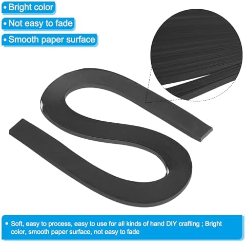 PATIKIL 120pcs Quilling Strips Paper 3/16"(5.2mm) 21"(54cm) Origami Paper Quilling Strip for Art DIY Hand Craft Christmas, Black - Image 3