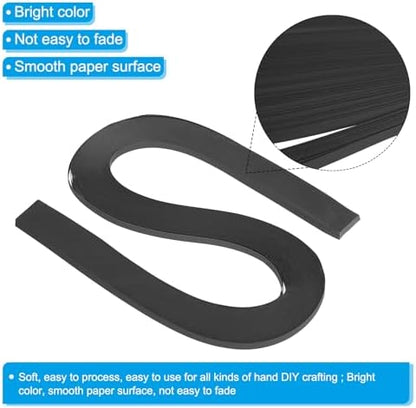PATIKIL 120pcs Quilling Strips Paper 3/16"(5.2mm) 21"(54cm) Origami Paper Quilling Strip for Art DIY Hand Craft Christmas, Black - Image 3