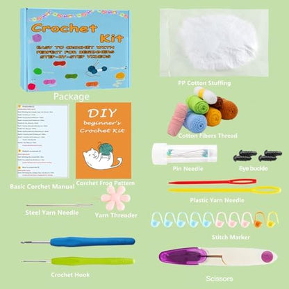 DIY Flower Crochet Kit for Beginners Animal Potted Plants Starter Knitting Kit Complete Learn to Crochet Pot for Adults Art Craft Supplies Gift with Step-by-Step Video Tutorials & Written Pattern - Image 3
