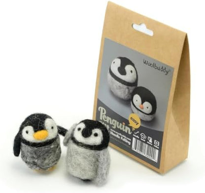 Woolbuddy Needle Felting Starter Kit (Penguin) for Adults with Tool & Guide by Woolbuddy