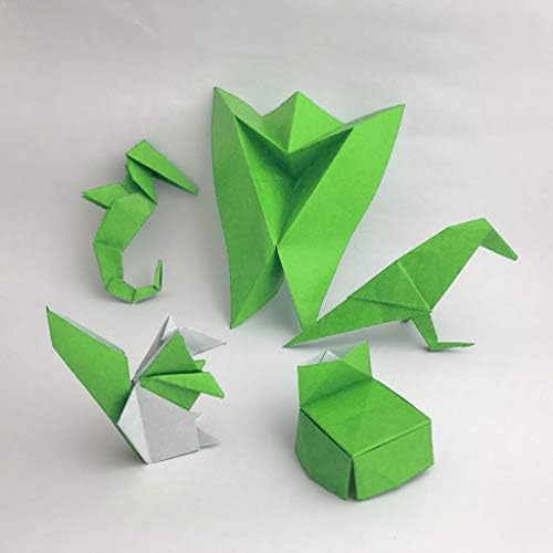 [Taro's Origami Studio] Standard 6 Inch One Sided Single Color (Green) 50 Sheets (All Same Color) Square Easy Fold Premium Japanese Paper for Beginner (Made in Japan) - Image 3