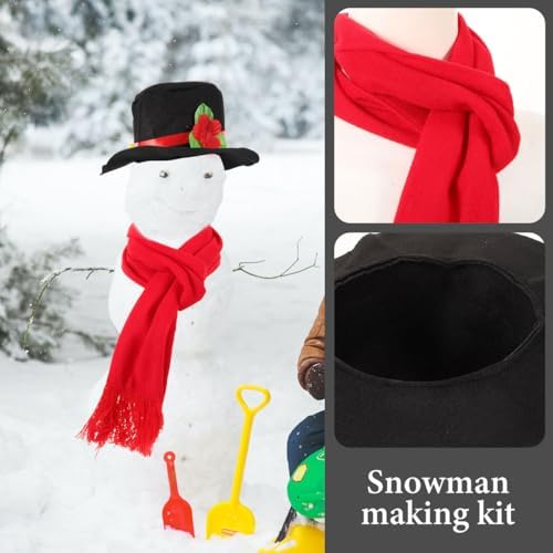 FAVOMOTO 16PCS Snowman Decorating Kit, Snowman Making Kit Modeling Clay DIY Build a Snow Man Crafts for Christmas Winter Holiday Party Decoration - Image 7