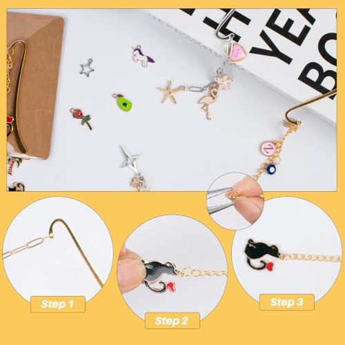 361 Pcs Metal Bookmarks Making Kit DIY Metal Bar Beadable Bookmark Kit - Image 3