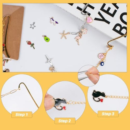 361 Pcs Metal Bookmarks Making Kit DIY Metal Bar Beadable Bookmark Kit - Image 3