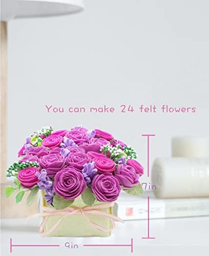 BAZIMA DIY Felt Flower Art Craft Kit - Felt Rose and Lavender Kit, Floral Gifts - Arrange Pre-Cut Flowers and Foliage - Image 3