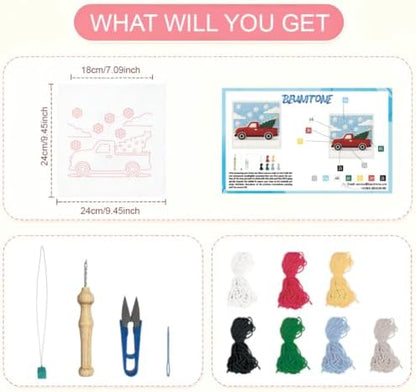 BEUNITONE Punch Needle Kit for Beginners Adults - Christmas Truck Design - Image 2