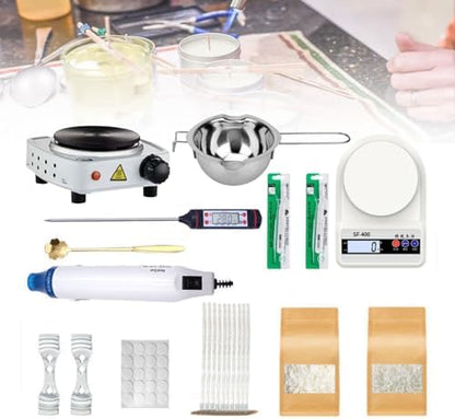 Handmade Candle Making Kit for Beginners or Adults, 600ml Wax Melting Pot + 2 Packs of Wax, Complete Set of Supplies for DIY Candle Craft Making by Unknown