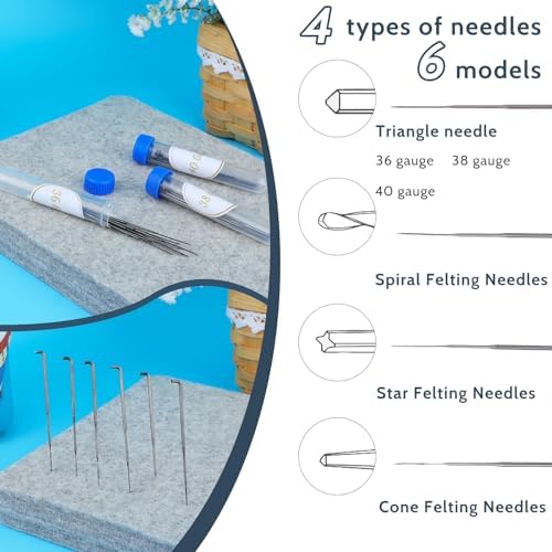 SOCNITC Needle Felting Tools Kit, 10"x8" Felting Pad and Wool Carders - Image 5