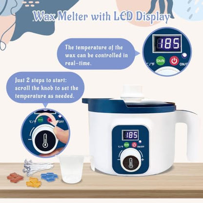 KQU Digital Wax Melting Pot with Temperature Control for Candle Making - Image 3