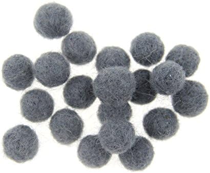 Needle Felt Balls Pure Wool Beads Dry Felted Balls 15mm Handmade DIY Crafts 20pcs (Dark Grey) - Image 2