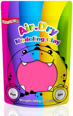 ifergoo 100g Pink Air Dry Clay, 3.5oz DIY Creative Modeling Clay for Kids by iFergoo