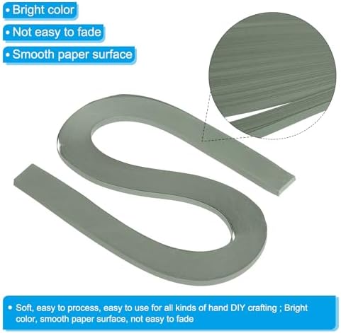 PATIKIL 360pcs Quilling Strips Paper 3/16"(5mm) 21"(54cm) Origami Paper Quilling Strip for Art DIY Hand Craft Christmas, Light Grey - Image 3
