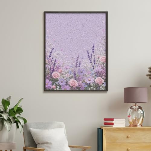 Bozfoxa Paint by Numbers Kit for Adults Beginner Lilac Rose Meadow - Image 4