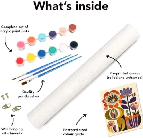 Clendo 6 Packs Floral Paint by Numbers Kit for Adults, Easy Flowers Paint by Number for Adults Beginner, DIY Painting by Numbers Canvas for Home Decor 8 x 12 Inch（Without Frame） - Image 3