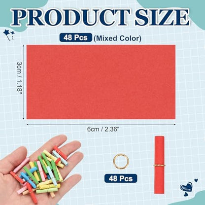 MECCANIXITY 48Pcs Message Paper Scrolls 3x6cm Lucky Wishing Mixed Color - Image 2