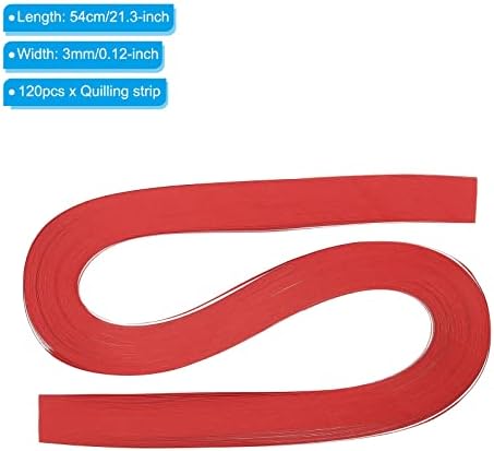 PATIKIL Quilling Strips Paper 120pcs 1/8"(3mm) 54cm Origami Paper Quilling Strip for Art DIY Hand Craft Christmas Red - Image 2