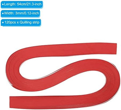 PATIKIL Quilling Strips Paper 120pcs 1/8"(3mm) 54cm Origami Paper Quilling Strip for Art DIY Hand Craft Christmas Red - Image 2