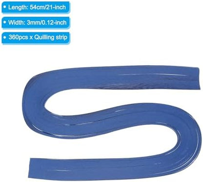 PATIKIL 360pcs Quilling Strips Paper 1/8"(3mm) 21"(54cm) Origami Paper Quilling Strip for Art DIY Hand Craft Christmas, Blue - Image 2