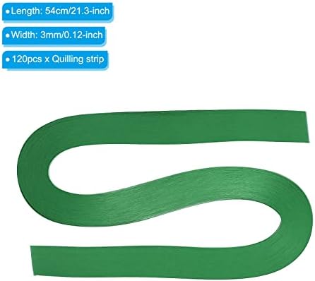 PATIKIL Quilling Strips Paper 120pcs 1/8"(3mm) 54cm Origami Paper Quilling Strip for Art DIY Hand Craft Christmas Dark Green - Image 2
