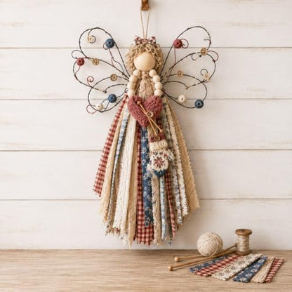 CHIANART Angel Fabric Hanging DIY Kit, Macrame Wall Weaving Craft,Crochet Wall Hanging Kit, Rustic Farmhouse Christmas Tree & Holiday Home Decor, Beginner-Friendly Handmade Gift for Women (G) by Unknown