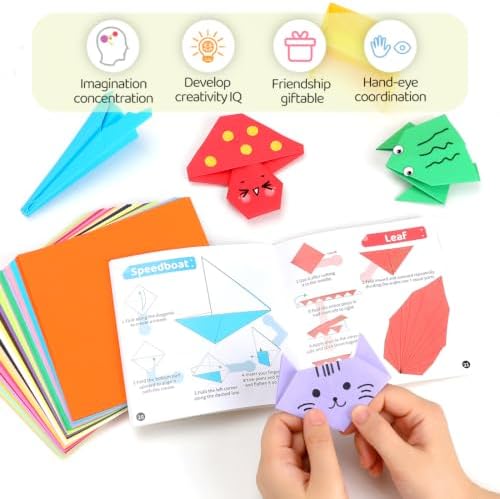 IOOLEEM Origami Paper Kit, 500 Sheets 20 Colors, Double Sided Colored Blank Folding Paper Set with Step-by-Step Instructions, Origami Kit for Art & Craft Supplies - Image 4