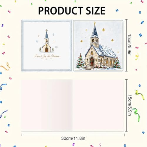 BAYUNOE 6Pcs Christmas Diamond Art Painting Greeting Card Kit with Envelope - Image 6