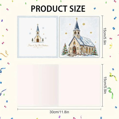 BAYUNOE 6Pcs Christmas Diamond Art Painting Greeting Card Kit with Envelope - Image 6