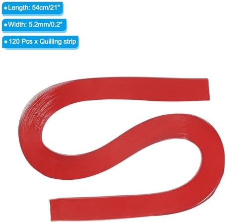 PATIKIL 120pcs Quilling Strips Paper 3/16"(5.2mm) 21"(54cm) Origami Paper Quilling Strip for Art DIY Hand Craft Christmas, Red - Image 2