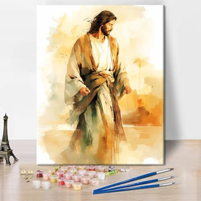 TUMOVO Paint by Numbers for Adults Beginner Jesus Adult Paint by Number with Brushes Acrylic Painting Christian DIY Acrylic Paint by Numbers Kits on Canvas Religion Art Crafts 16"x20"(Frameless) by TUMOVO