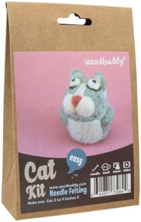 Woolbuddy Needle Felting Starter Kit (Cat) for Beginner & Adults with Tool - Image 7