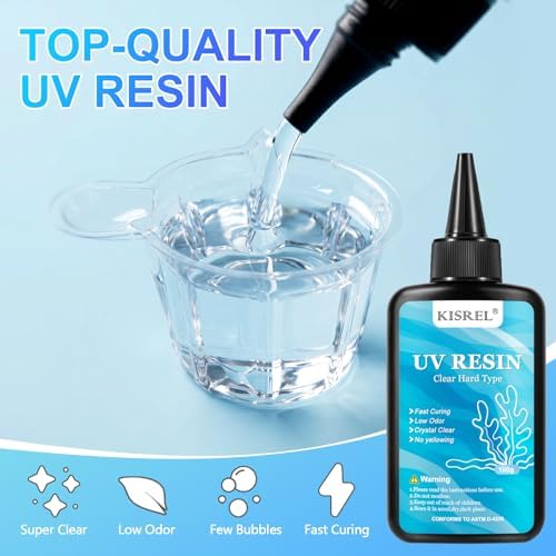 KISREL 200g UV Resin Kit with Light and Molds, Bubble-Free Crystal Clear - Image 3