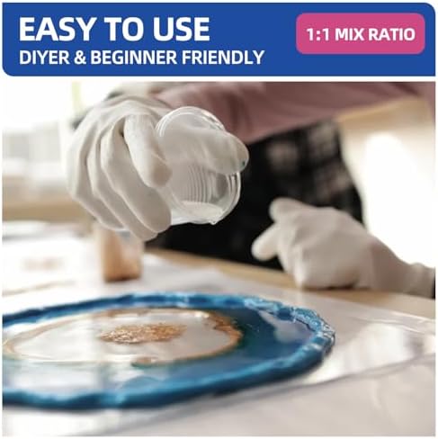 1 Gallon Crystal Clear Epoxy Resin Kit,1:1 Volume Ratio, High Gloss Finish, UV Resistant, Fast Cure, Ideal for Art, Jewelry, Crafting, Tumblers & More - Includes Resin & Hardener - Image 5