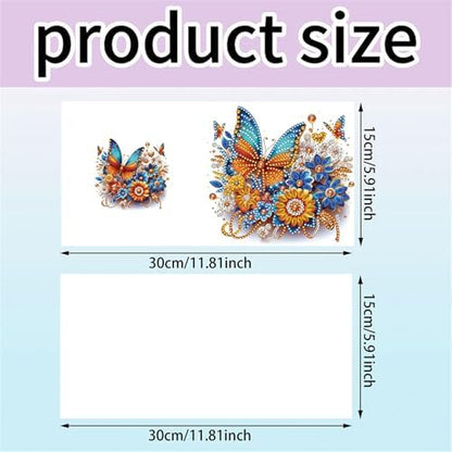 jinglinhh 6pcs Diamond Art Painting Butterfly Daisy Flowers Greeting Cards with Envelopes, DIY Card Making Kits for Adults, Diamond Art Postcards Christmas Cards Craft Gifts - Image 2