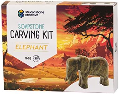 STUDIOSTONE CREATIVE DIY Arts & Crafts Carving Kit Kids Adults Elephant Sculpture Soapstone by StudiostoneCreative