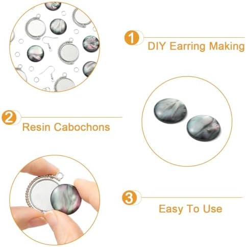 Elowynvelle DIY Dangle Earring Making Kit, Include Zinc Alloy Pendant Trays, Resin Cabochons, Jump Rings & Earring Hooks, for Jewelry Making DIY Earring Accessories - Image 3