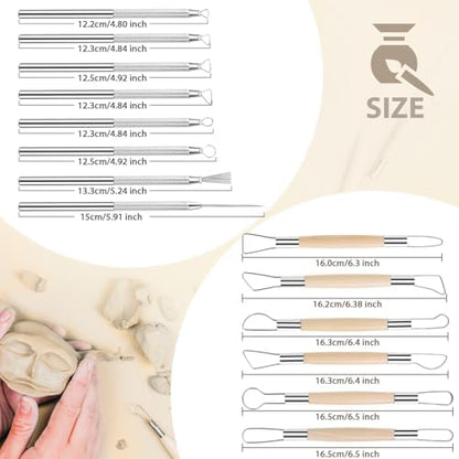 SHENOMAD 14PCS Clay Tools Kit Pottery Modeling Ceramics Polymer Tools Set - Image 2