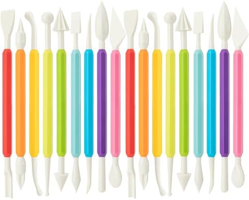 2 Set Air Dry Clay Tools, 18PCS Polymer Clay Tools Kit for Modeling, Plastic Clay Tools Sculpting for Kids, Adults, Molding, Shaping, Carving, Dotting, Trimming, Pottery, Craft Supplies Accessories by Unknown