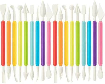2 Set Air Dry Clay Tools, 18PCS Polymer Clay Tools Kit for Modeling, Plastic Clay Tools Sculpting for Kids, Adults, Molding, Shaping, Carving, Dotting, Trimming, Pottery, Craft Supplies Accessories by Unknown