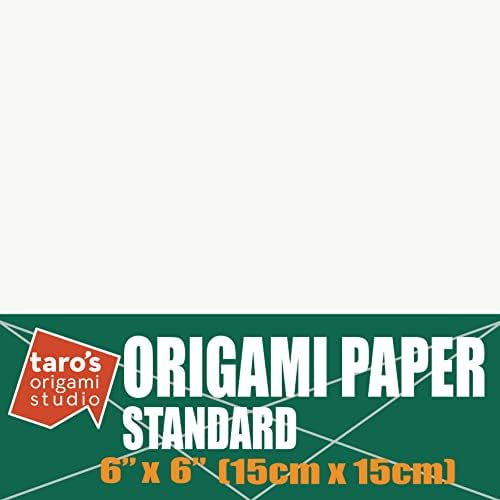 [Taro's Origami Studio] Standard 6 Inch One Sided Single Color (White) 50 Sheets (All Same Color) Square Easy Fold Premium Japanese Paper for Beginner (Made in Japan) - Image 2