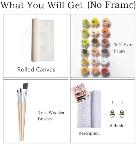 ZRIZQ Paint by Numbers Kit for Adults Beginner,Books Flowers,16x20 - Image 4