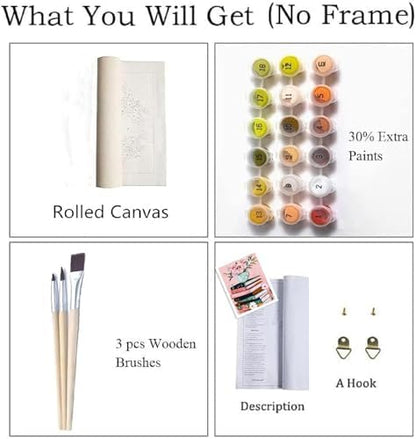 ZRIZQ Paint by Numbers Kit for Adults Beginner,Books Flowers,16x20 - Image 4