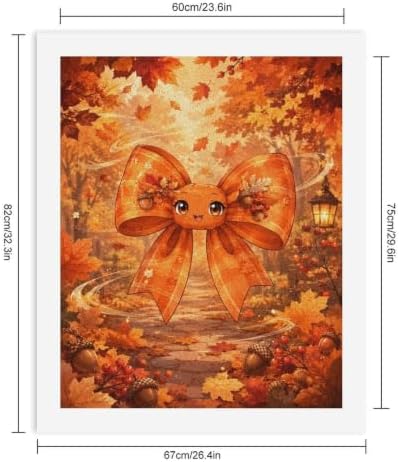 Bozfoxa Paint by Numbers Kit for Adults Beginner Orange Autumn Bow - Image 2